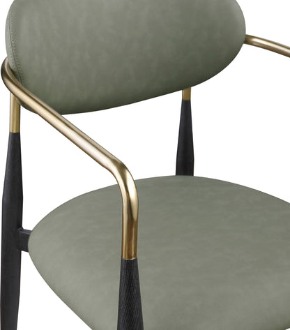 Ronda - Vegan Leather Upholstered Dining Arm Chair - Black Legs