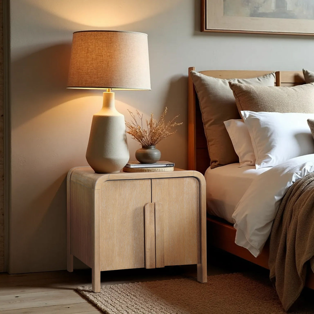Harmony - Oak Veneer And Solid Wood Night Stand