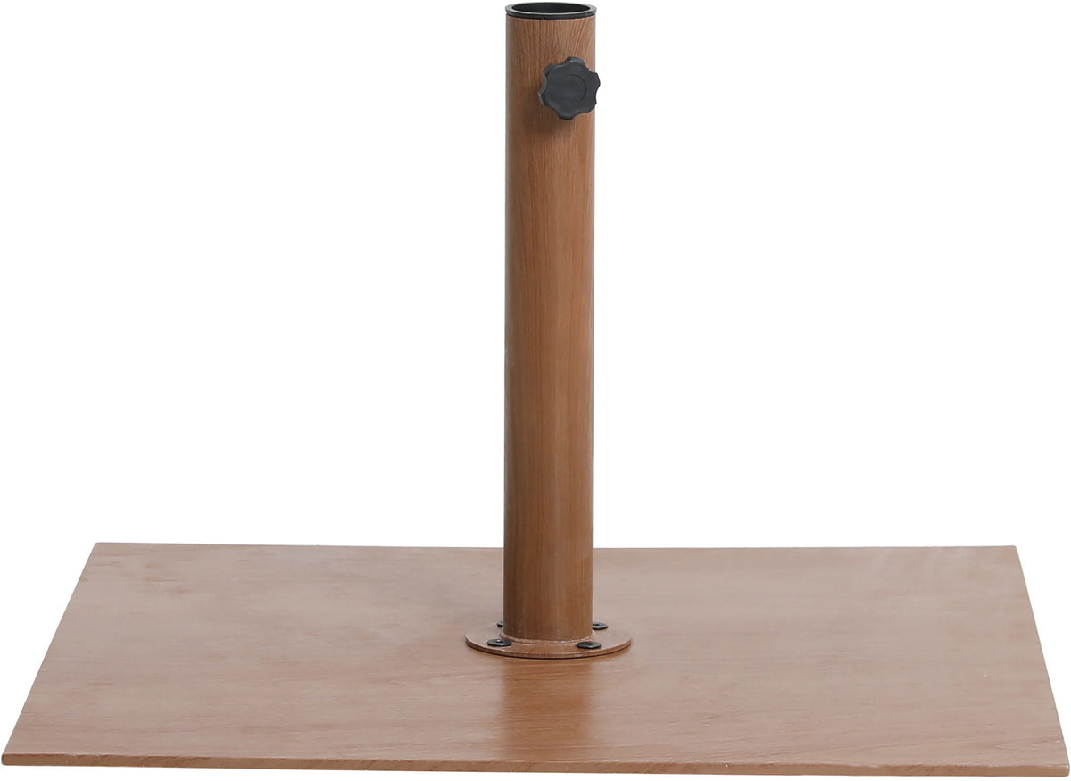 Fiji - Aluminum Patio Umbrella With Square Teak And White Base