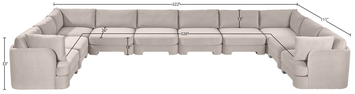 Hammond - Velvet Performance Fabric Upholstered 10 Piece Sectional