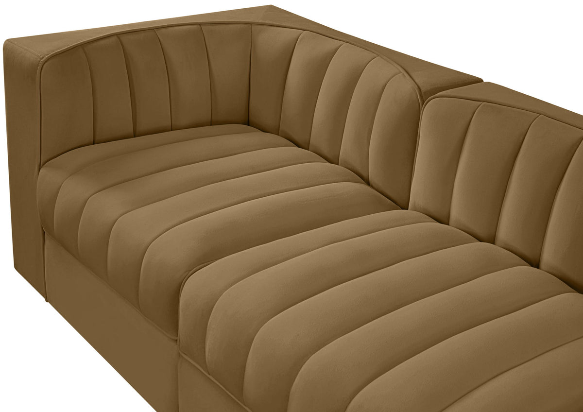 Rummi - Velvet Performance Fabric Upholstered 5 Piece Modular Sofa