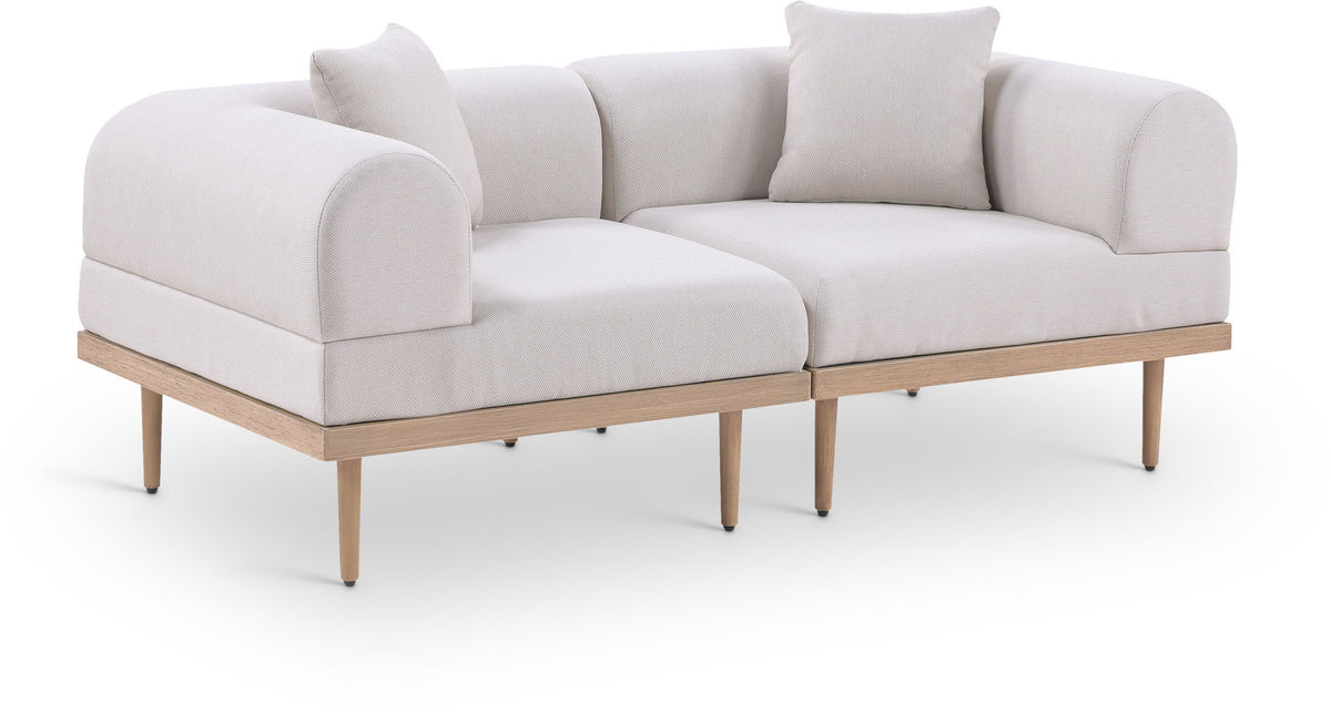 Laguna - 2 Piece Resilient Water Resistant Fabric 71" Upholstered Outdoor Patio Modular Loveseat