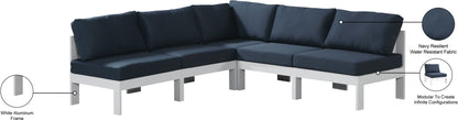 Nizuc - Outdoor Patio 5 Piece Modular Sectional With White Frame