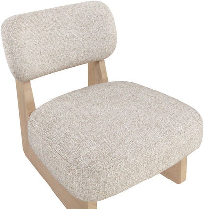 Vetra - Linen Textured Fabric Upholstered Accent Chair With Natural Base