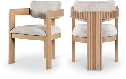 Sacha - Linen Dining Chair With Natural Base (Set of 2)