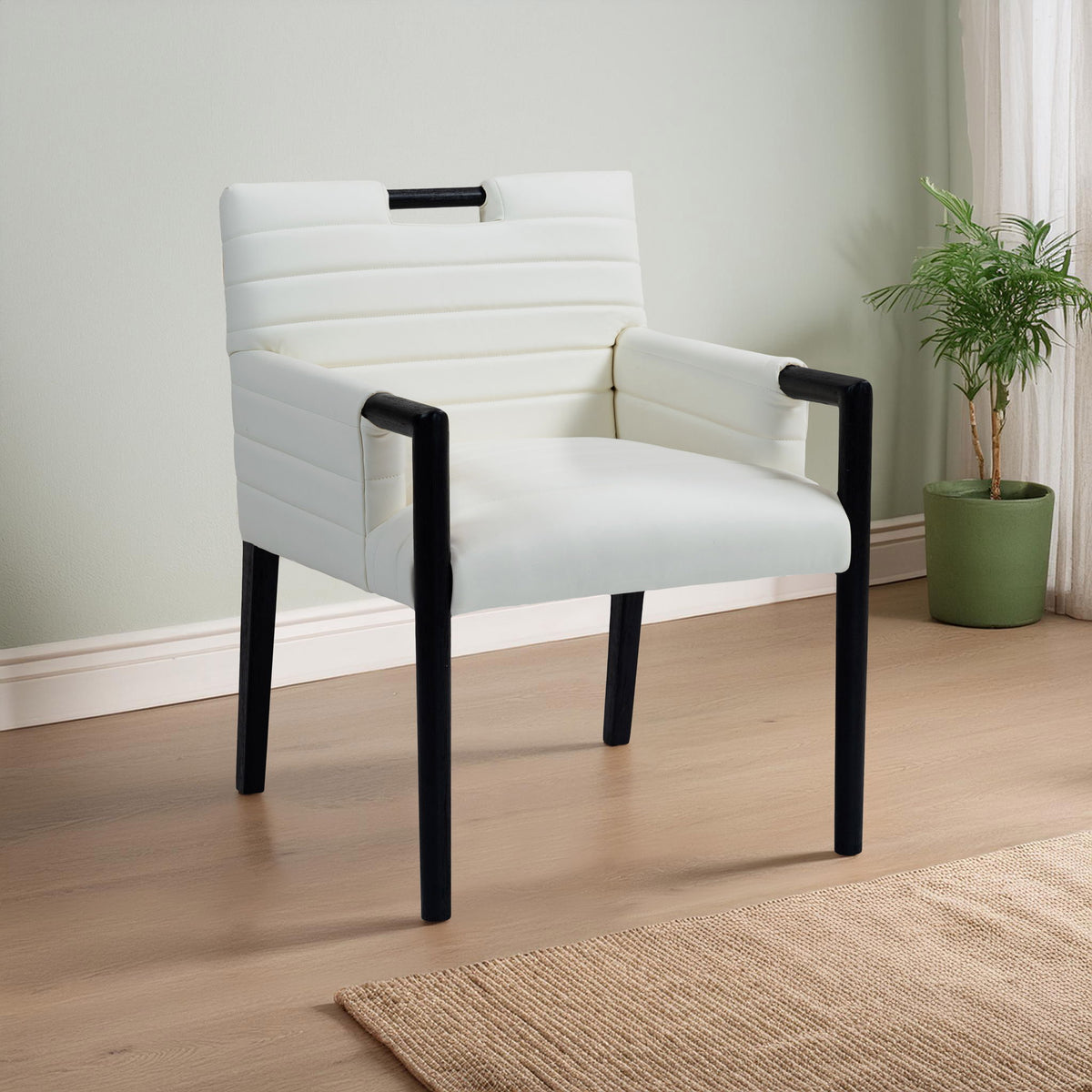 Aimee - Dining Arm Chair - Black Legs