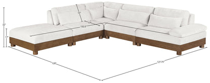 Turin - Chenille Fabric Upholstered Modular Sectional - Cream
