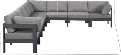 Nizuc - Outdoor Patio 8 Piece Modular Sectional With Gray Frame