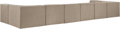 Rummi - Velvet Performance Fabric Upholstered 8 Piece Modular Sectional (With 2 Corner Chairs)