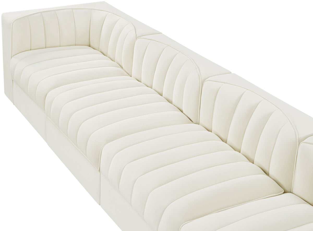 Rummi - Velvet Performance Fabric Upholstered 4 Piece Modular Sofa