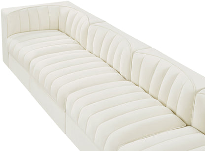 Rummi - Velvet Performance Fabric Upholstered 4 Piece Modular Sofa