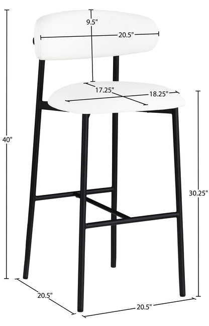 Lupita - Vegan Leather Upholstered Bar Stool With Matte Black Frame (Set of 2)