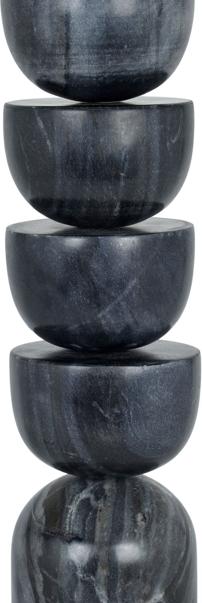 Opus - Genuine Marble, Linen Textured Fabric And Brass Table Lamp