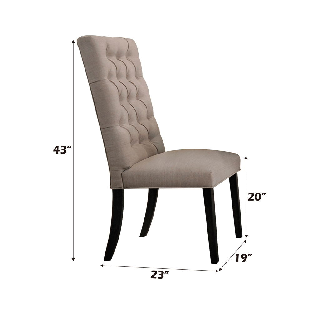 Morland - Side Chair (Set of 2) - Tan Linen & Vintage Black