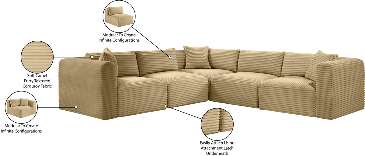 Shaggy - 5 Piece Modular Corner Sectional