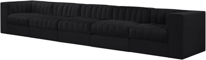 Rummi - Velvet Performance Fabric Upholstered 5 Piece Modular Sofa