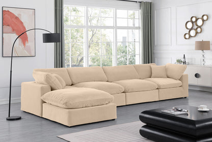 Comfy - 5 Piece Velvet Modular Sectional With Chaise