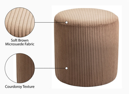 Roy - Round Microsuede Ottoman / Stool