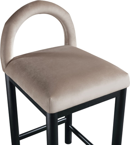 Conrad - Velvet Counter Stool With Black Legs