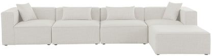 Cube - Linen 5 Piece Modular Sectional With Chaise