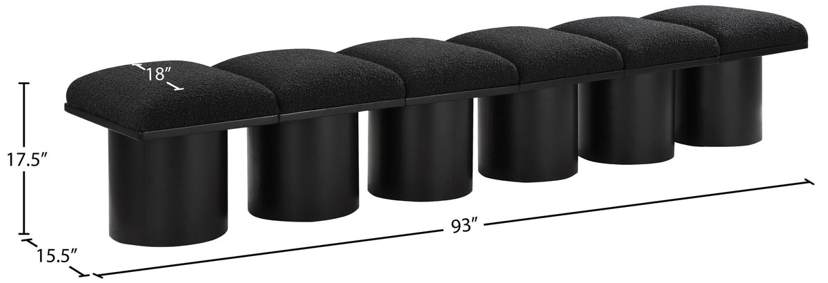 Pavilion - 6 Piece Modular Bench With Black Base