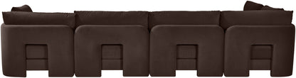 Hammond - Velvet Performance Fabric Upholstered 5 Piece L-Shaped Sectional