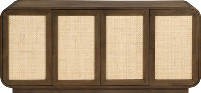 Windsor - Solid Wood And Brown Cane Sideboard / Buffet - Brown