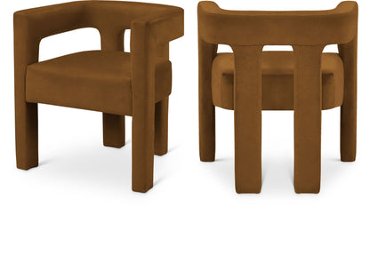 Athena - Velvet Dining Chair - Saddle