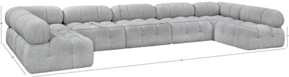 Ames - 7 Piece Boucle Fabric Modular Sectional