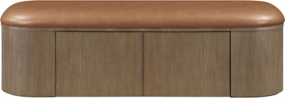 Velden - Upholstered Storage Bench With Stained Brown Base