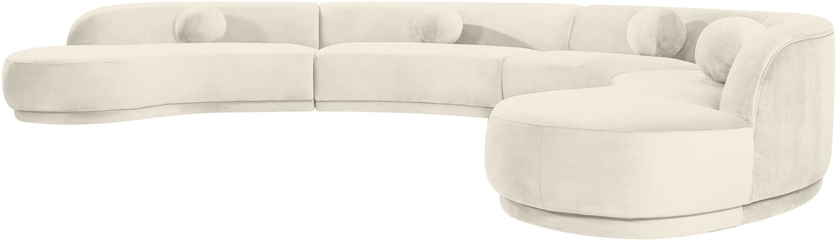 Avra - 189" Velvet Performance Fabric Upholstered Sectional