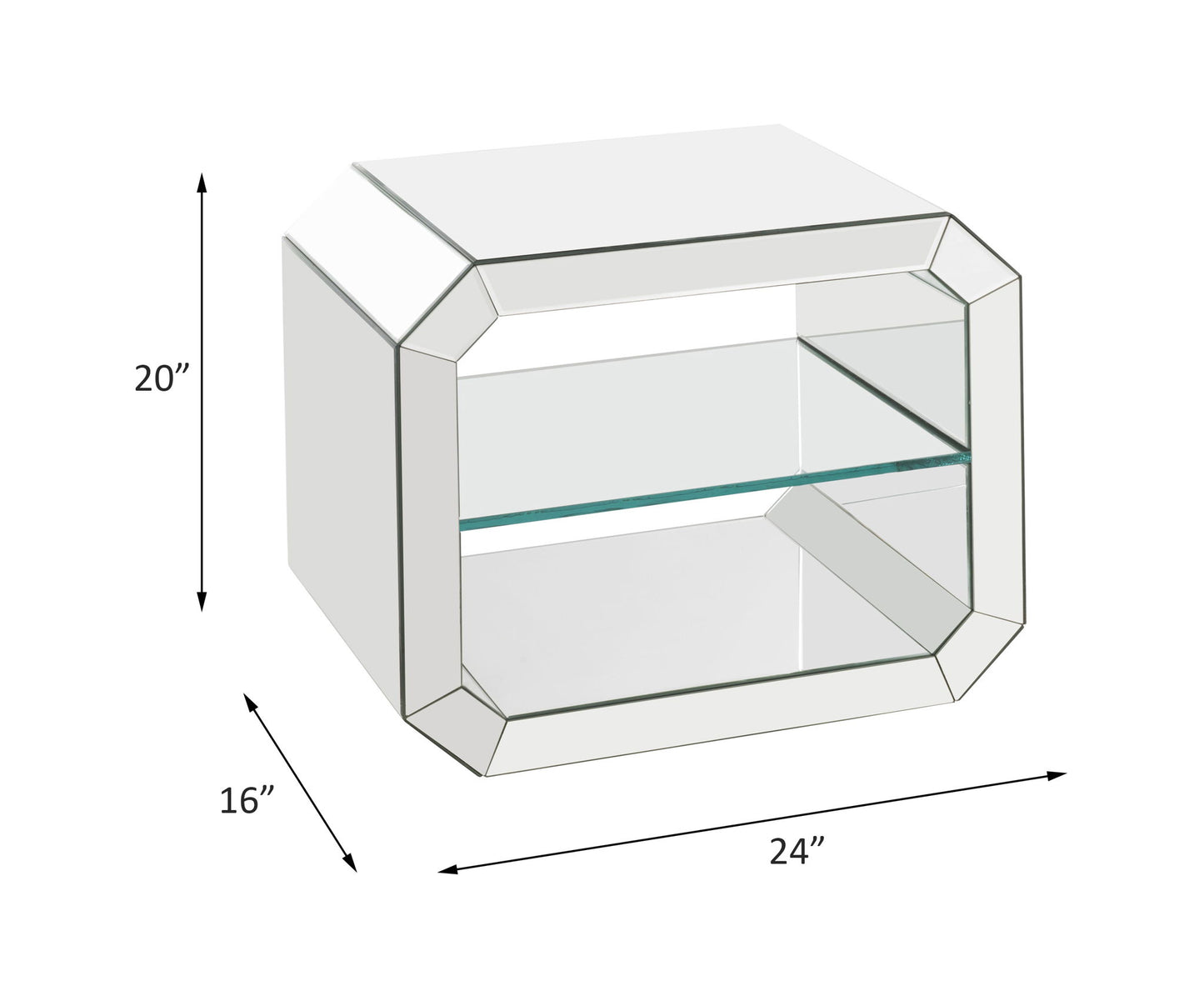 Dominic - 20" Accent Table - Mirrored