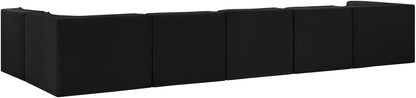 Rummi - Velvet Performance Fabric Upholstered 6 Piece Modular Sectional, L-Shaped (Right)