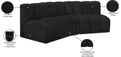 Arc - Boucle Fabric 3 Piece Modular Corner Sofa