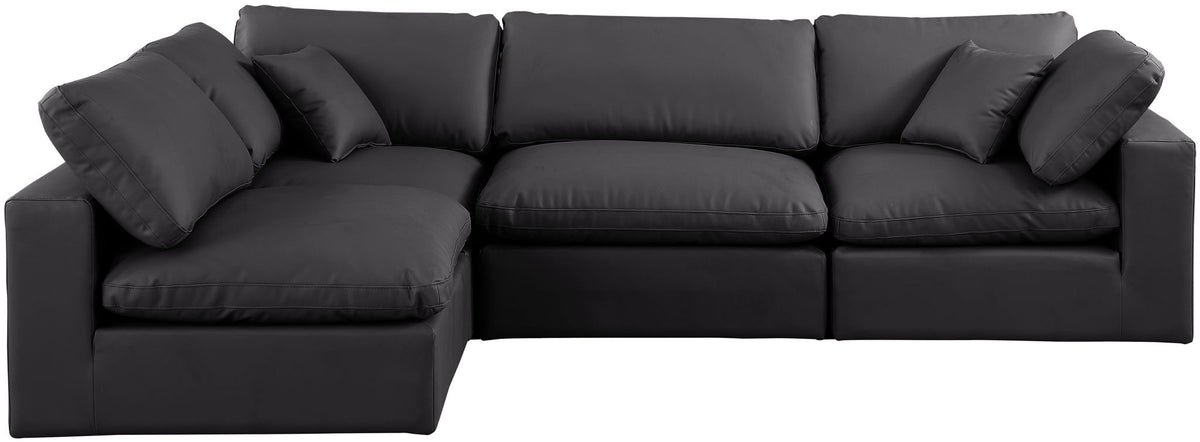 Comfy - 4 Piece Faux Leather Modular Armless Sectional