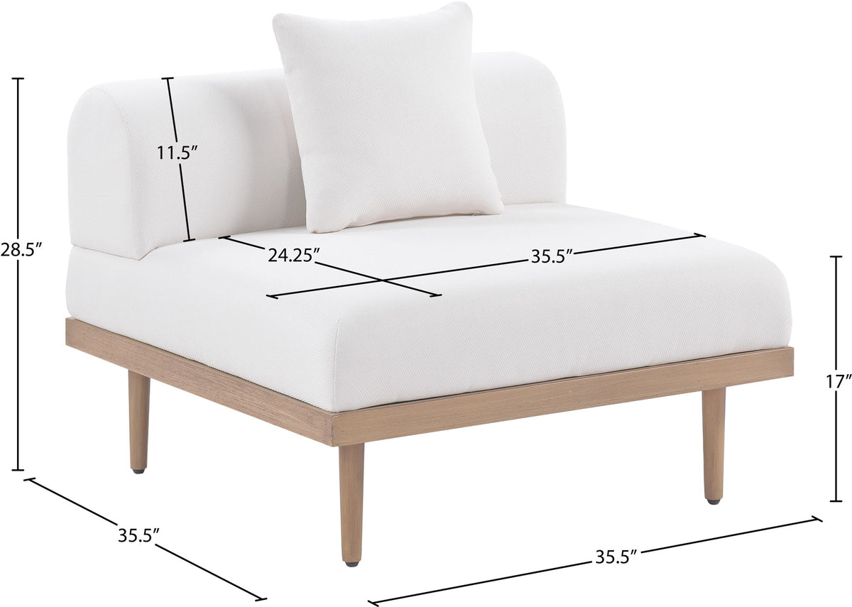 Laguna - Resilient Water Resistant Fabric Upholstered Outdoor Patio Modular Armless Chair