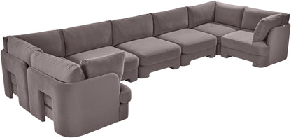 Hammond - Velvet Performance Fabric Upholstered 7 Piece U-Shaped Sectional