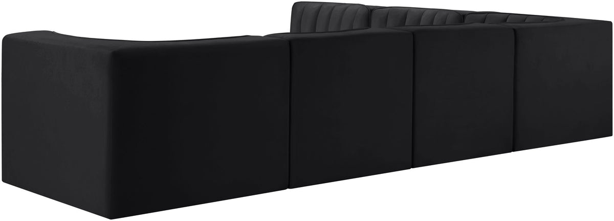Rummi - Velvet Performance Fabric Upholstered 6 Piece Modular Sectional