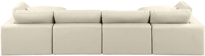 Comfy - 6 Piece Faux Leather Modular Double Chaise Sectional