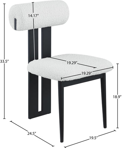 Dario - Boucle Dining Chair With Black Frame (Set of 2)