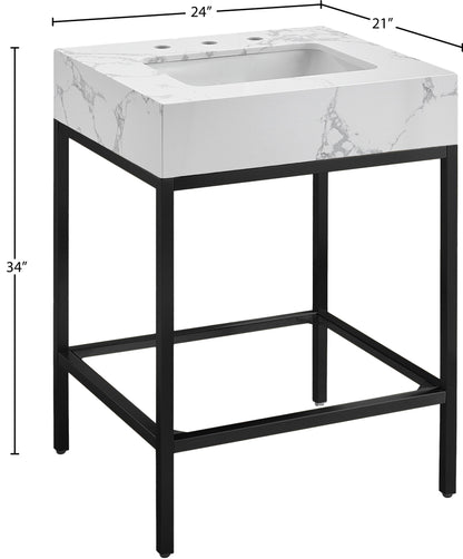 Marmo - Engineered Marble Bathroom Vanity With Black Base