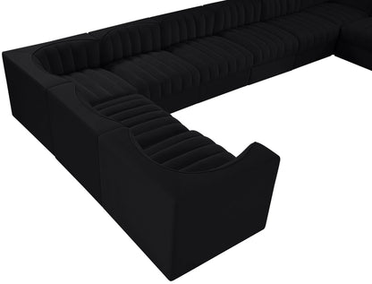 Rummi - Velvet Performance Fabric Upholstered 10 Piece Modular Sectional