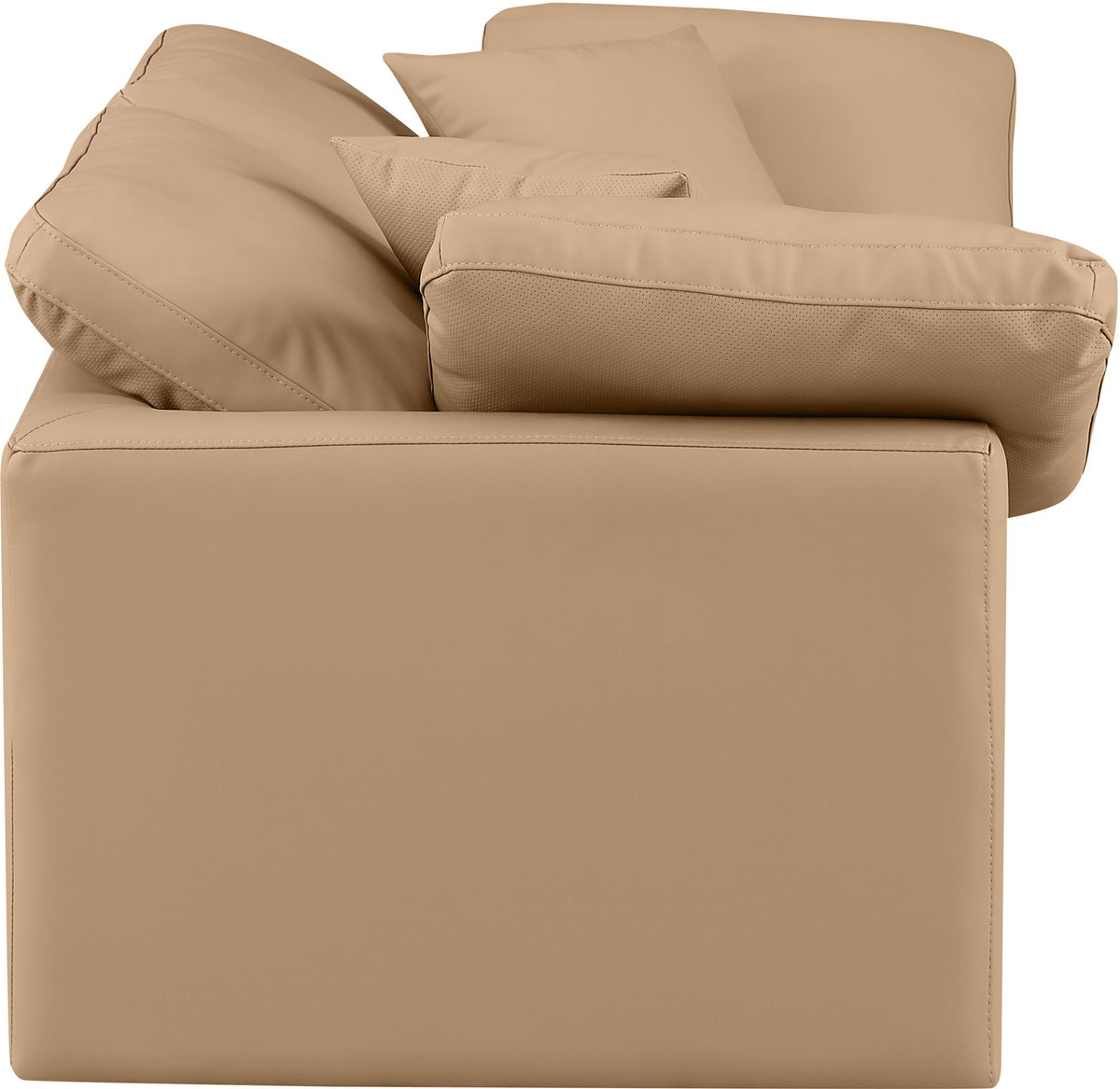 Indulge - Faux Leather 2 Piece Modular Sofa - Tan