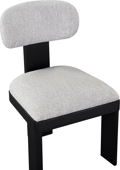 Timbra - Linen Textured Fabric Upholstered Dining Chair (Set of 2) - Black Base