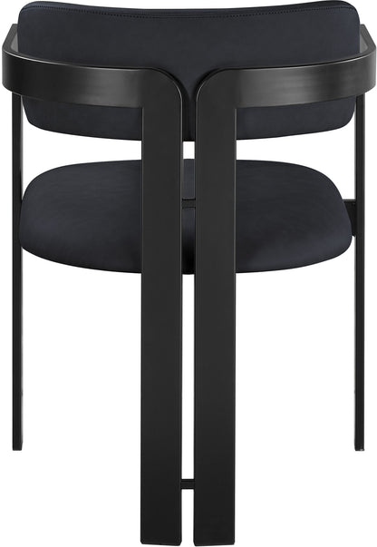 Aurum - Vegan Leather Upholstered Dining Chair With Graphite Black Base (Set of 2)
