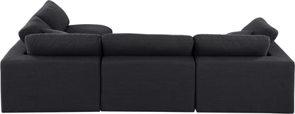 Comfy - 4 Piece Linen Fabric Modular Armless Sectional