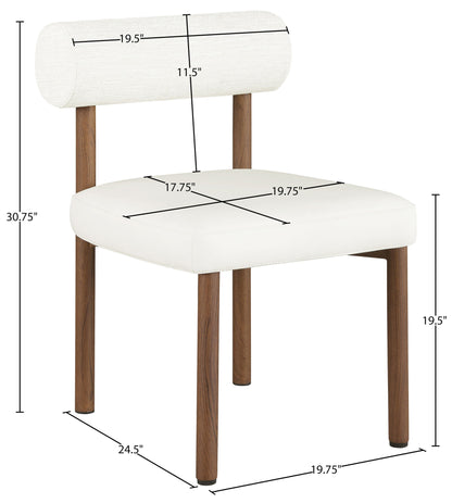 Paramo - Chenille Fabric and Vegan Leather Upholstered Dining Chair
