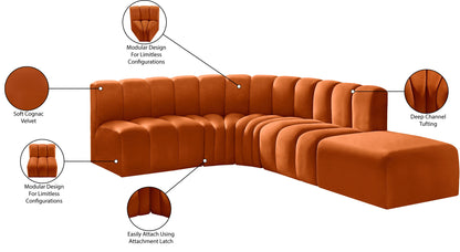 Arc - Velvet 5 Piece Corner Modular Sofa