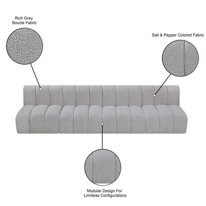 Arc - Boucle Fabric 4 Seats Modular Sofa