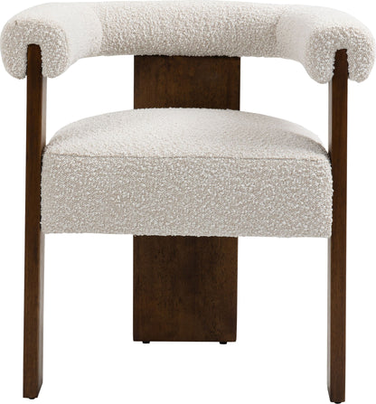 Barrel - Dining Chair - Dark Brown / Cream